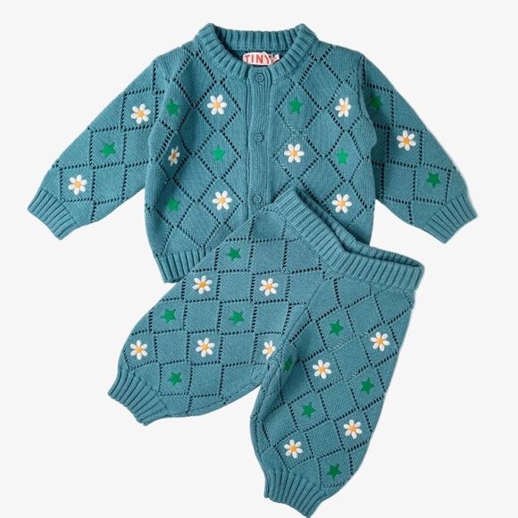 Tiny Cottons – Knitted Cardigan & Pants Set (Size 9–12 months) - Picture 1 of 3